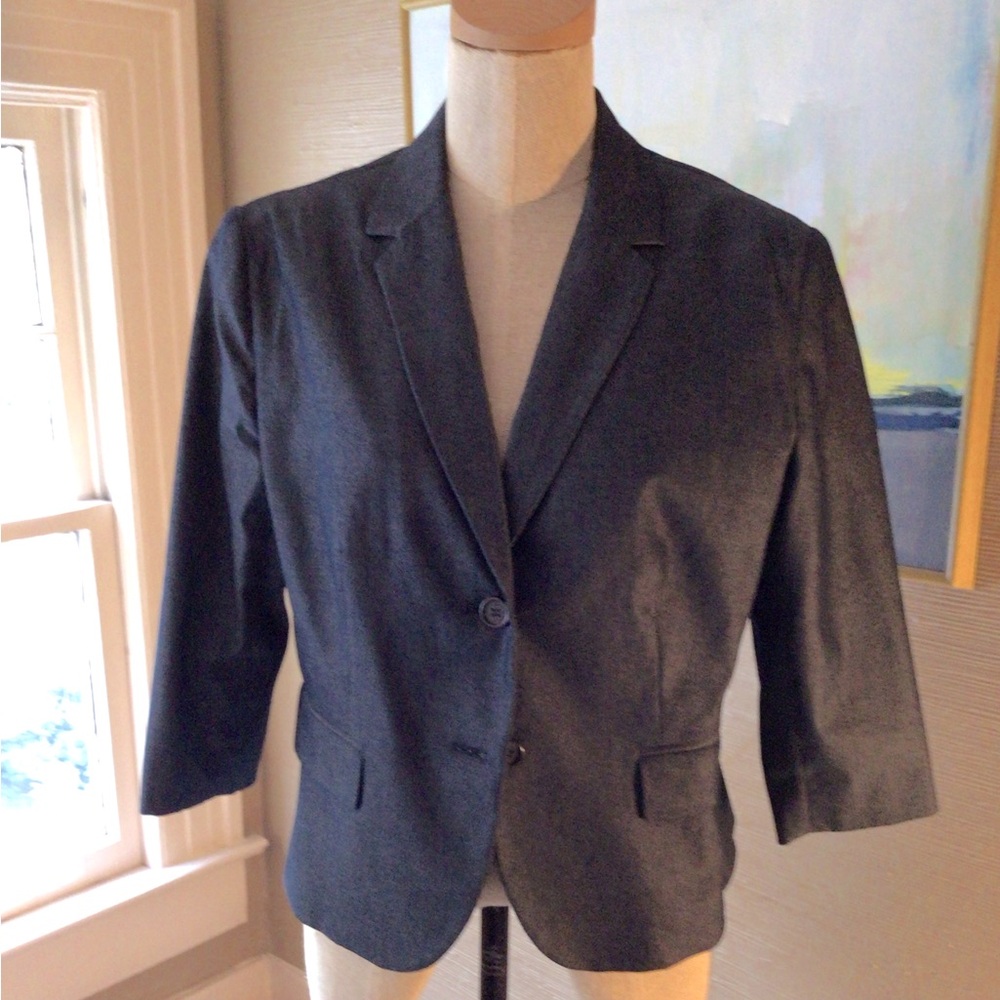 Sateen denim blazer